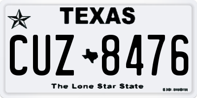 TX license plate CUZ8476