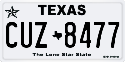 TX license plate CUZ8477