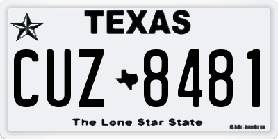 TX license plate CUZ8481