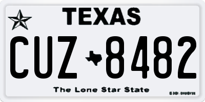 TX license plate CUZ8482