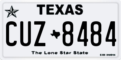 TX license plate CUZ8484