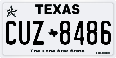 TX license plate CUZ8486