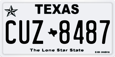 TX license plate CUZ8487
