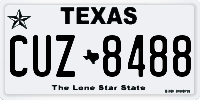 TX license plate CUZ8488