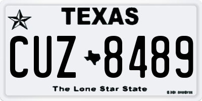 TX license plate CUZ8489