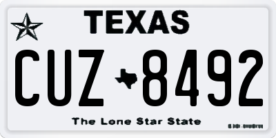 TX license plate CUZ8492