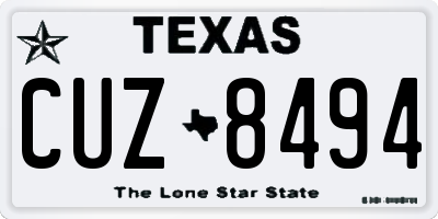 TX license plate CUZ8494
