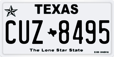 TX license plate CUZ8495