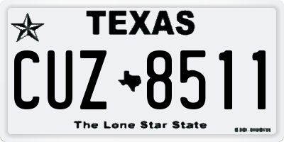 TX license plate CUZ8511