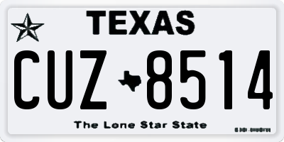 TX license plate CUZ8514
