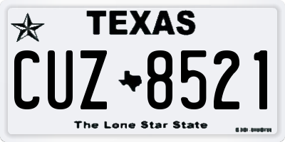 TX license plate CUZ8521
