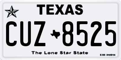 TX license plate CUZ8525