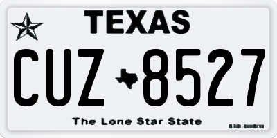 TX license plate CUZ8527