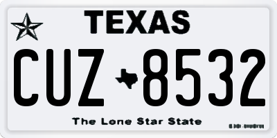 TX license plate CUZ8532