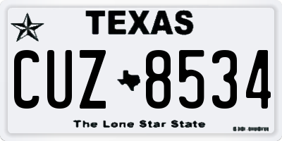 TX license plate CUZ8534