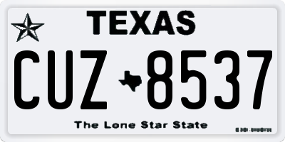 TX license plate CUZ8537