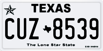 TX license plate CUZ8539