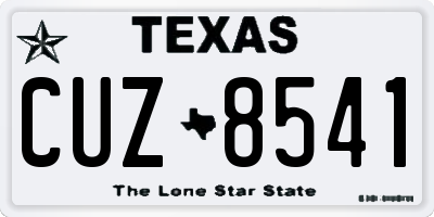 TX license plate CUZ8541