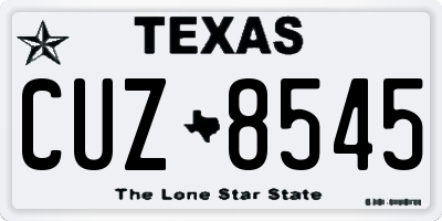 TX license plate CUZ8545