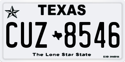 TX license plate CUZ8546