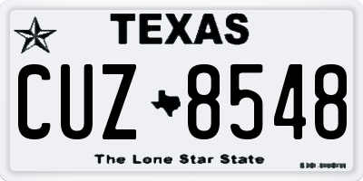 TX license plate CUZ8548