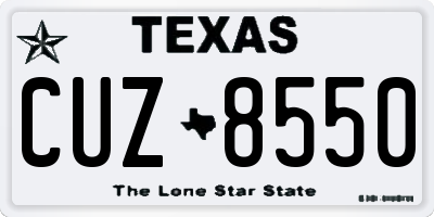 TX license plate CUZ8550