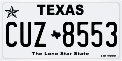 TX license plate CUZ8553