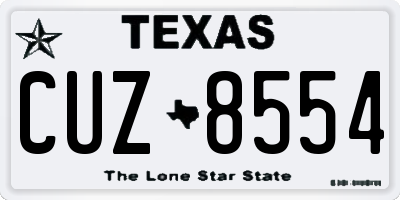 TX license plate CUZ8554