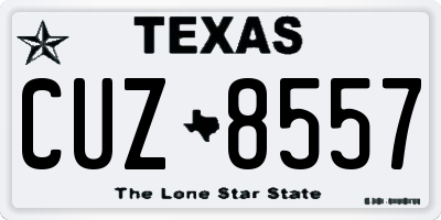 TX license plate CUZ8557