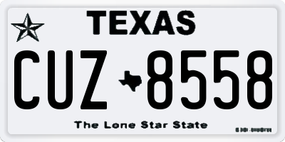 TX license plate CUZ8558