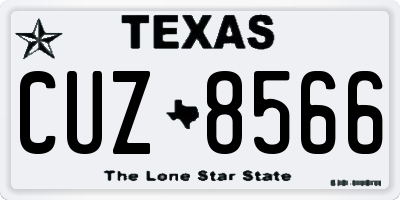 TX license plate CUZ8566