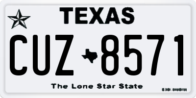 TX license plate CUZ8571