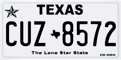 TX license plate CUZ8572