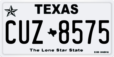 TX license plate CUZ8575