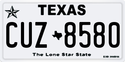 TX license plate CUZ8580