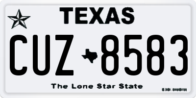 TX license plate CUZ8583