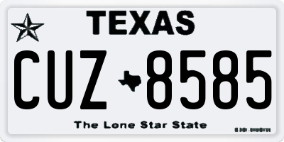 TX license plate CUZ8585