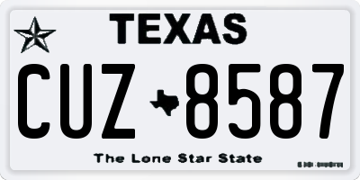 TX license plate CUZ8587
