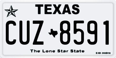 TX license plate CUZ8591