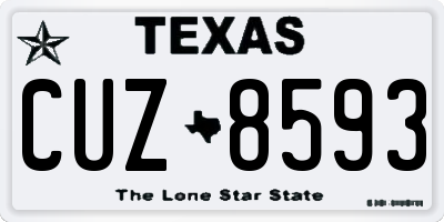 TX license plate CUZ8593