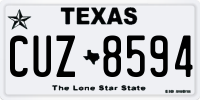 TX license plate CUZ8594