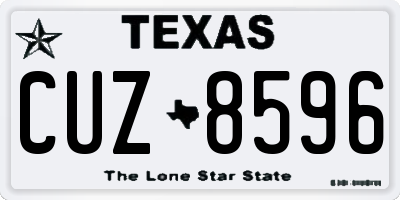 TX license plate CUZ8596