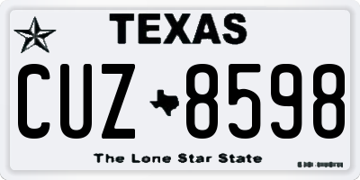TX license plate CUZ8598