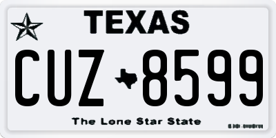 TX license plate CUZ8599