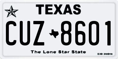TX license plate CUZ8601
