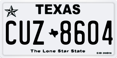 TX license plate CUZ8604