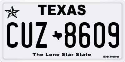 TX license plate CUZ8609
