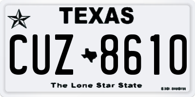 TX license plate CUZ8610