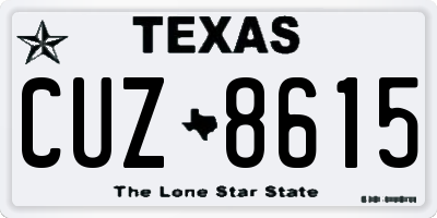 TX license plate CUZ8615