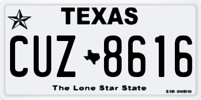 TX license plate CUZ8616